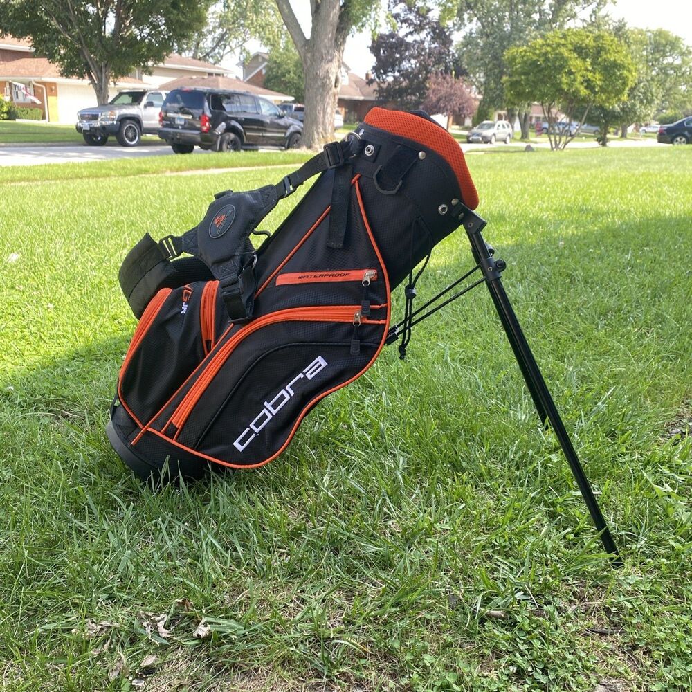 Cobra King Jr Youth Kids Stand Carry Golf Bag 5 Way Divider Black Orange